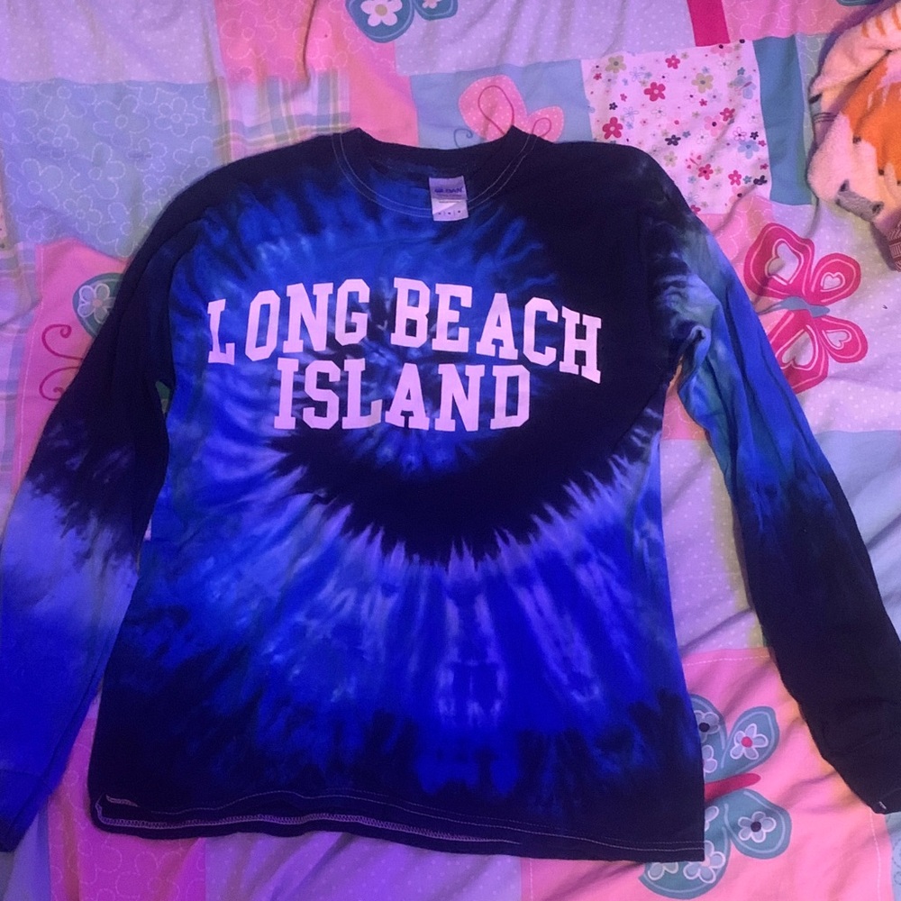 Gildan Long Sleeve Tie-Dye Shirt - Blue